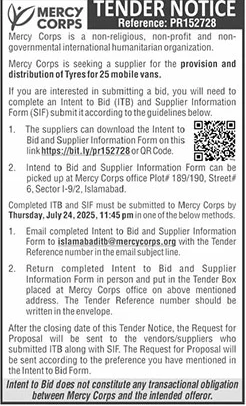 Mercy Corps Tender Notice